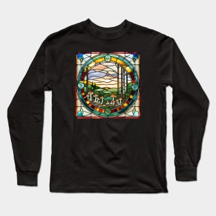 Spotted Cap Flush Stained Glass Long Sleeve T-Shirt